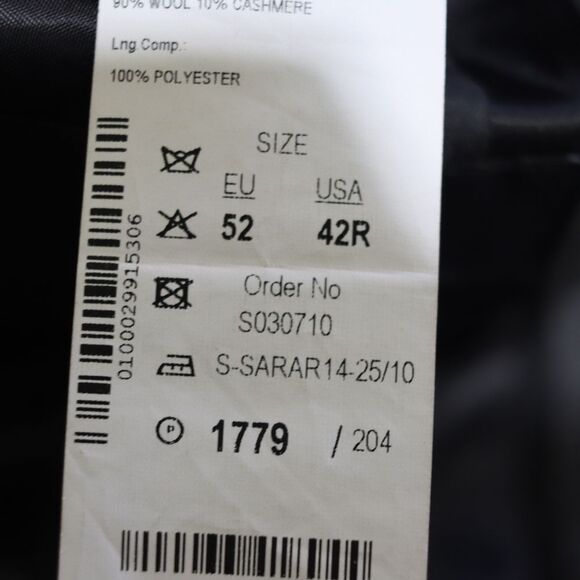 Sarar Black Wool Cashmere Convertible Mens Coat 42R Tailored Zipper Blazer Overc - Picture 15 of 16